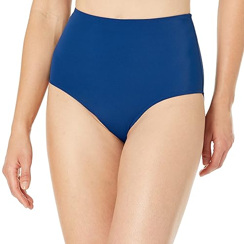 Amazon Essentials Women's High Waist Swim Bottom (Available in Plus Size), Deep Blue, Small