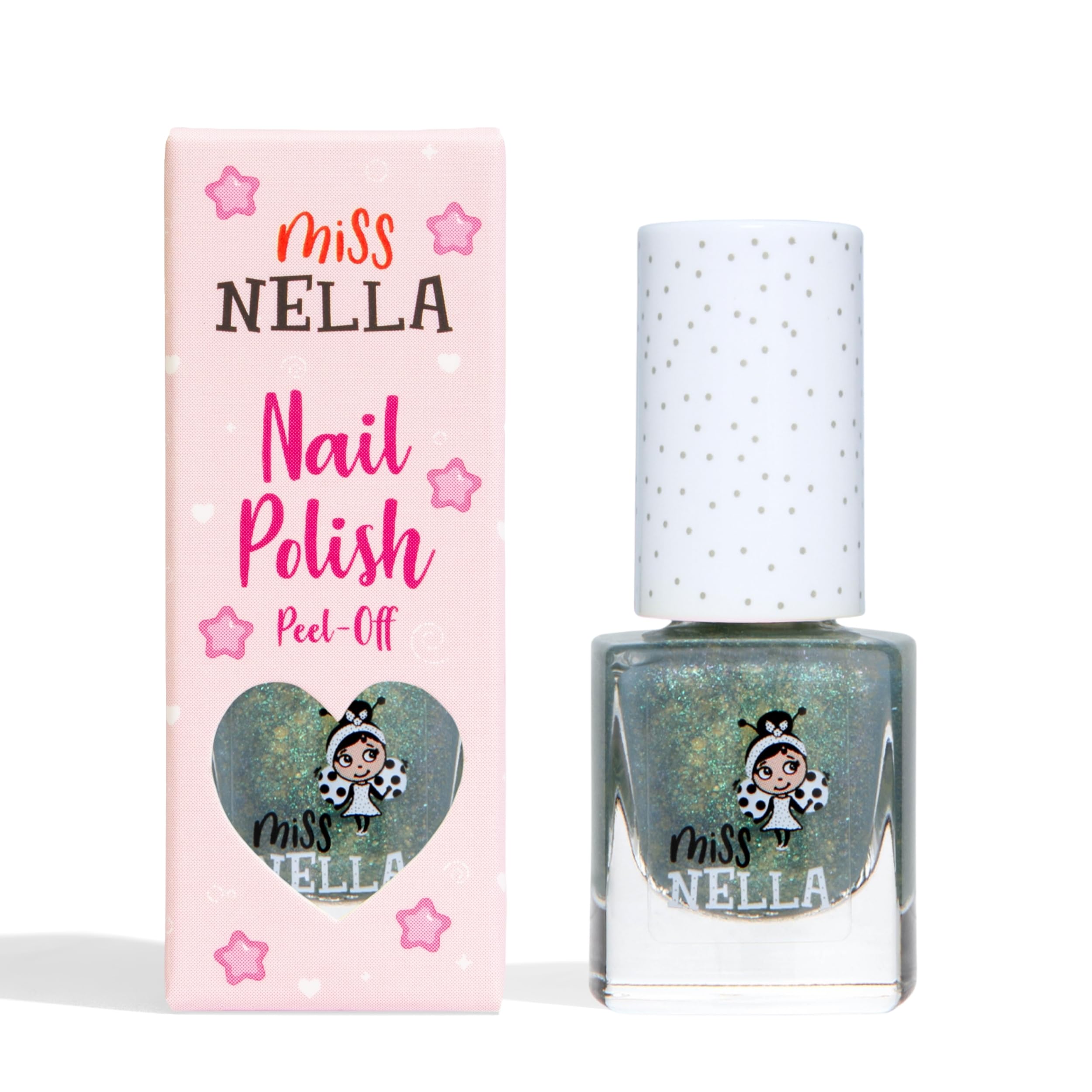 Miss Nella NEW Magic collection BIBBIDI BOBBIDI BOO- Special Blue sparkle Nail Polish for Kids, with Peel-off, Water Based & Odour Free Formula