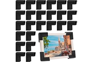 Hiitytin 24 Pcs Foam Corner Protectors for Moving Mirror TV, L-shaped Packing Foam Protection Frame Corner for Shipping, Moving Supplies for Photo Picture Artwork Edge Protection (Satin Black)
