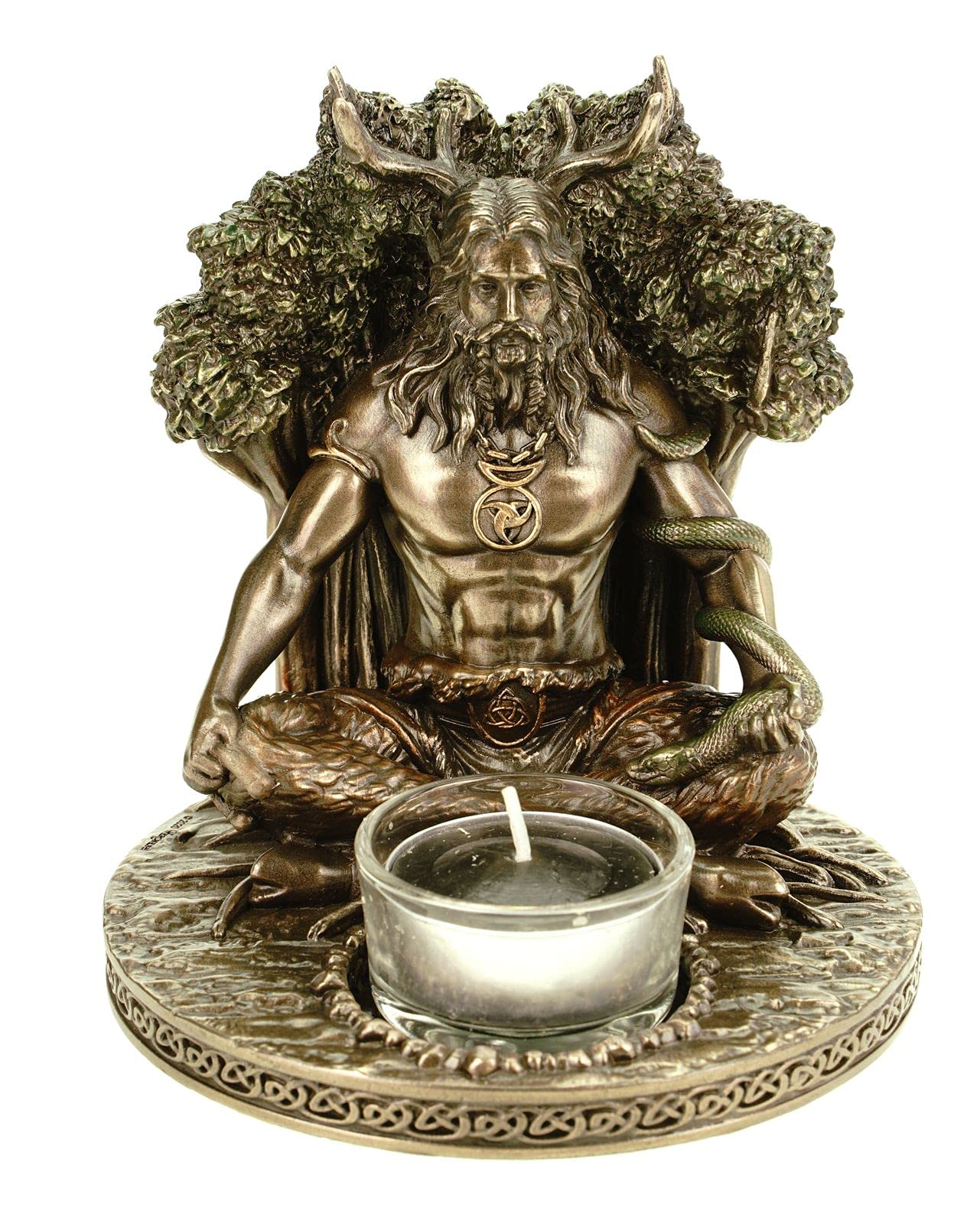 Cernunnos Celtic God of Nature Sculpture Tea Light Holder