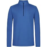 IZOD Boys' Long Sleeve Performance Quarter Zip Pullover, Lightweight
