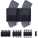 CLTAC Magazine Holder Insert Pouch Elastic Holster for 5.56/5.45/7.62/9mm/.45 SMG Mag with Hook &amp; Loop Fastener for Tactical Chest Rig Range Bag Gun Safe Door Organizer
