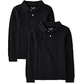 The Children's Place Boys Uniform Long Sleeve Pique Polo