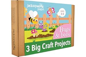 jackinthebox Junior. - Bugs and Bees Themed Art and Craft kit | 3-in-1 Craft Kit | Best Gift for Girls and Boys Ages 3 4 5 Years