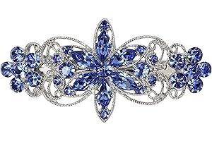 Faship Gorgeous Blue Rhinestone Crystal Flora Hair Barrette Clip