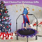 Siairo Purple Mini Kids Trampoline 36 Inch Foldable Bungee Rebounder Adjustable view 3