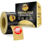 Dura-Gold Gold PSA Longboard Sandpaper, 80 Grit, 20 Yard Roll, 2-3/4" Wide | Self Adhesive Stickyback, Coarse Abrasive, Woodworking &amp; Automotive Sandpaper Roll, Air File Sand Paper, Auto Sanding Blocks