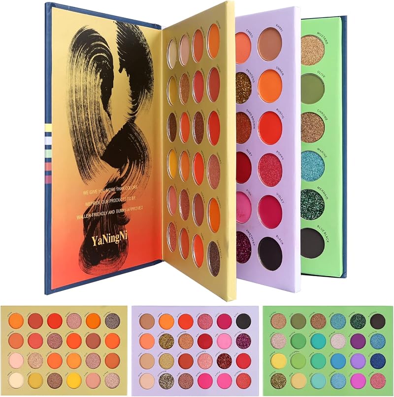 Famini 72 Color Eyeshadow Palette Glitter Matte Shimmer Pigmented Waterproof