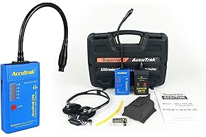 ACCU-TRAK Superior AccuTrak VPE-GN PLUS Gooseneck Ultrasonic Leak Detector Plus Kit, Includes VPE Leak Detector, Headset, Battery, Hard Case, Touch Probe, Waveguide, Sound Generator