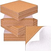 kukmakri 80 PCS Self Adhesive Cork Squares, 5.91 x 5.91 Inch Backing Cork Tiles and Cork Mat Sheets for Coasters, Perfect for DIY Coasters & Craft Projects, Cork Board Roll for Versatile