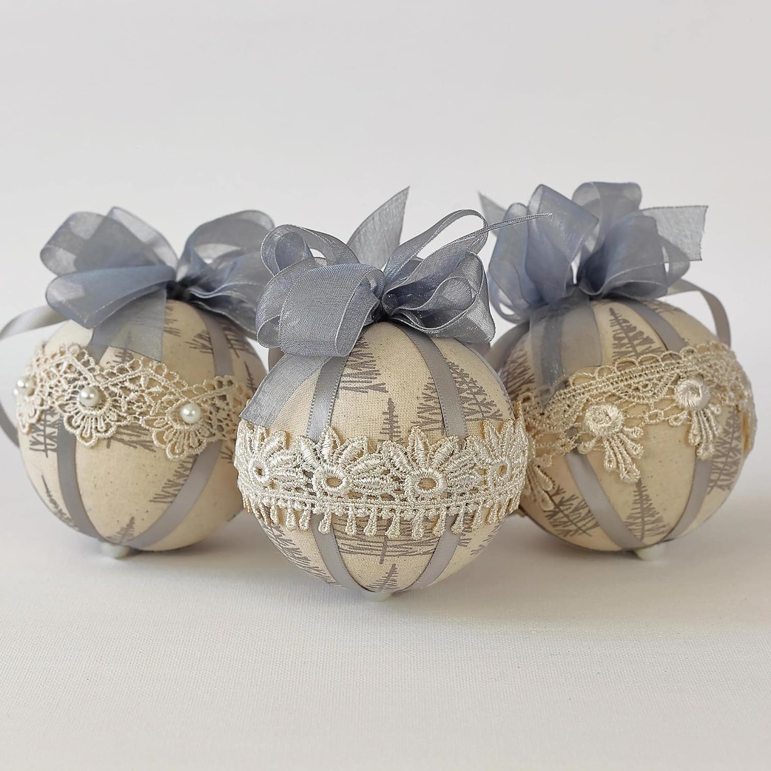 Scandinavian Christmas Ornaments, Christmas Tree Baubles, Silver