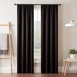 Eclipse Darrell ThermaWeave Black Solid Polyester 37 in. W x 84 in. L