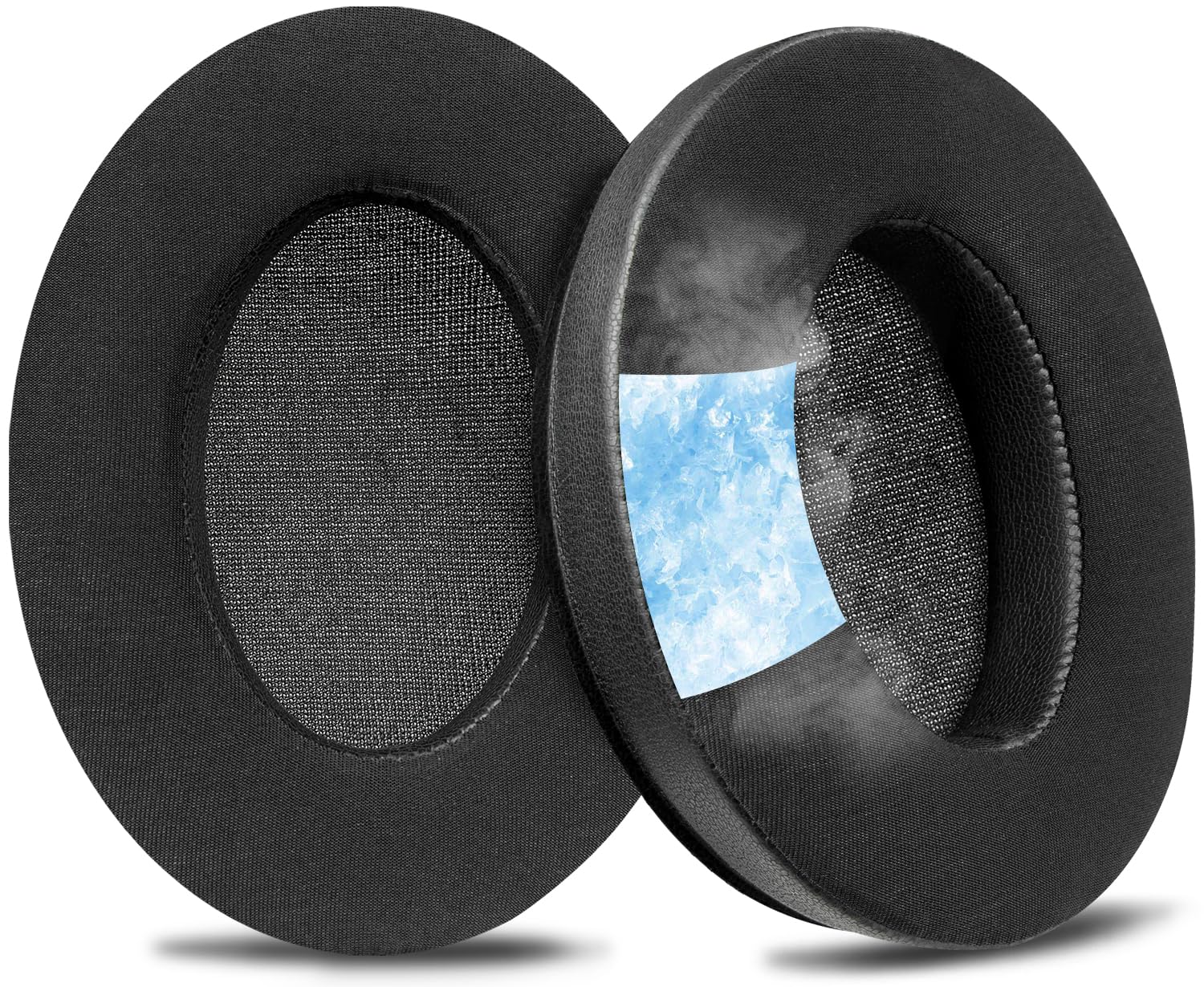 SOULWIT Earpads Replacement for Sennheiser HD201/HD201S/HD206/HD200 Pro/HD180/HD418/HD419/HD421/HD428/HD429/HD438/HD439/HD448/HD449/HD451/HD461/HD471 Headphones, Ear Pad Cushions with Ice Silk Fabric