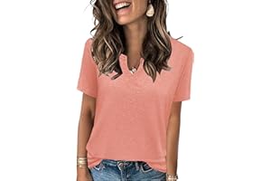 LYLINAN Womens Tops Short Sleeve T Shirts for Women Spring Summer Fashion Clothes Casual V Neck Blouses