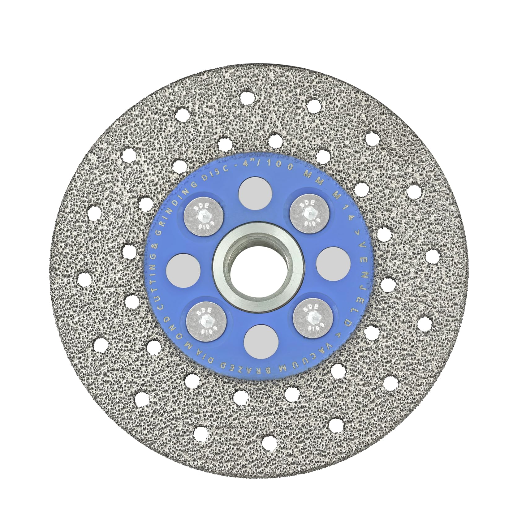 Diamond Cutting Grinding Disc 4 Inch/100mm Vacuum Brazed Saw Blade for Granite Porcelain Tile Stone Marble Concrete with M14 Thread VENJELD