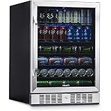 NewAir Beverage Refrigerator Cooler with 177 Can Capacity - Mini Bar Beer Fridge with Reversible Hinge Glass Door - Cools to 