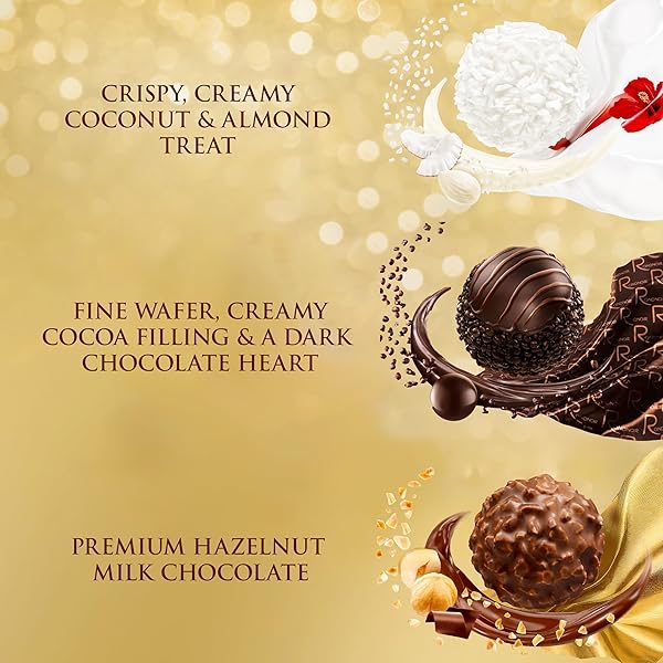 FERRERO COLLECTION, PREMIUM ASSORTED, HAZELNUT, DARK CHOCOLATE AND COCONUT, 16 COUNT HOLIDAY GIFT BOX, 6.1 OZ