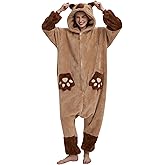 WILDROOMS Unisex Adult Animal Onesie Pajamas Cosplay Halloween Costume Christmas One-Piece Sleepwear