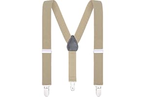 Buyless Fashion Adjustable Suspenders for Kids Toddlers Baby Elastic Solid Color 1 Inch - Y Back Design