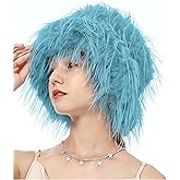 Women's Faux Fur Bucket Hats Winter Fluffy Warm Ladie's Plush Solid Color Fisherman Cap