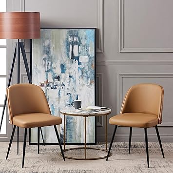 Amazon Com Versanora Layton Dining Chairs Khaki Cherry Wood