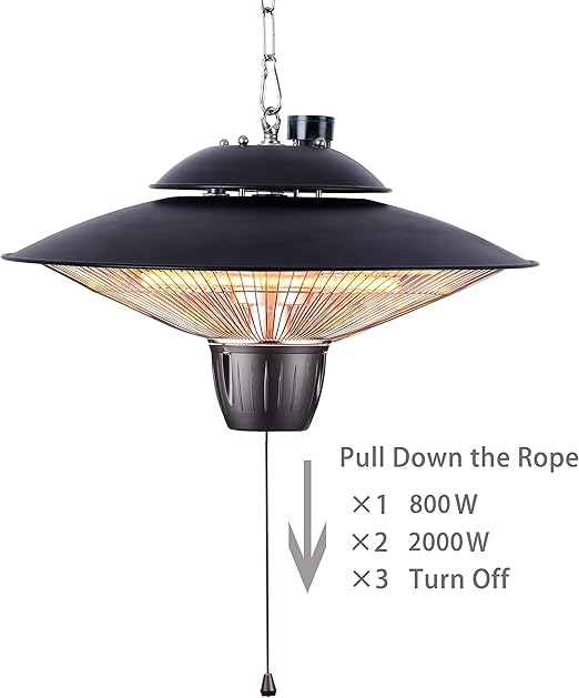 DONYER POWER 2000W Electric Patio Heater, Ceiling Mounted, Outdoor or