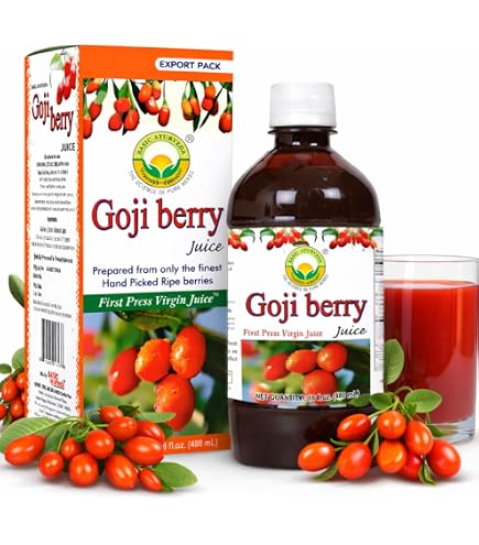 32oz Organic Goji Berry Superfruit Juice – Glass Bottle, All Natural, Brain & Heart Health, AYSFH
