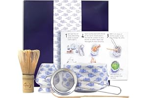 Goji Lifestyle Matcha Whisk Set - Exquisite Matcha Bowl, Handcrafted Bamboo Whisk, Stainless Sifter, Whisk Holder, Bamboo Scoop - Embrace the Essence of Japanese Tea Ceremony