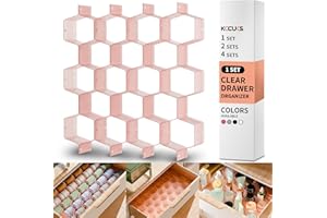 Kocuos Honeycomb Separator Adjustable Drawer Organizer Divider for Underwear Belt-Scarf Socks Organizer (Pink(1pc))