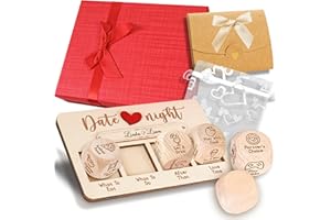 Stofinity Date Night Dice Game for Couples - Food Decision Dice Set, Couple Games for Date Night Gifts Activities, Wood Anniversary Love Gift for Him, Date Ideas Valentine's Gift for Husband