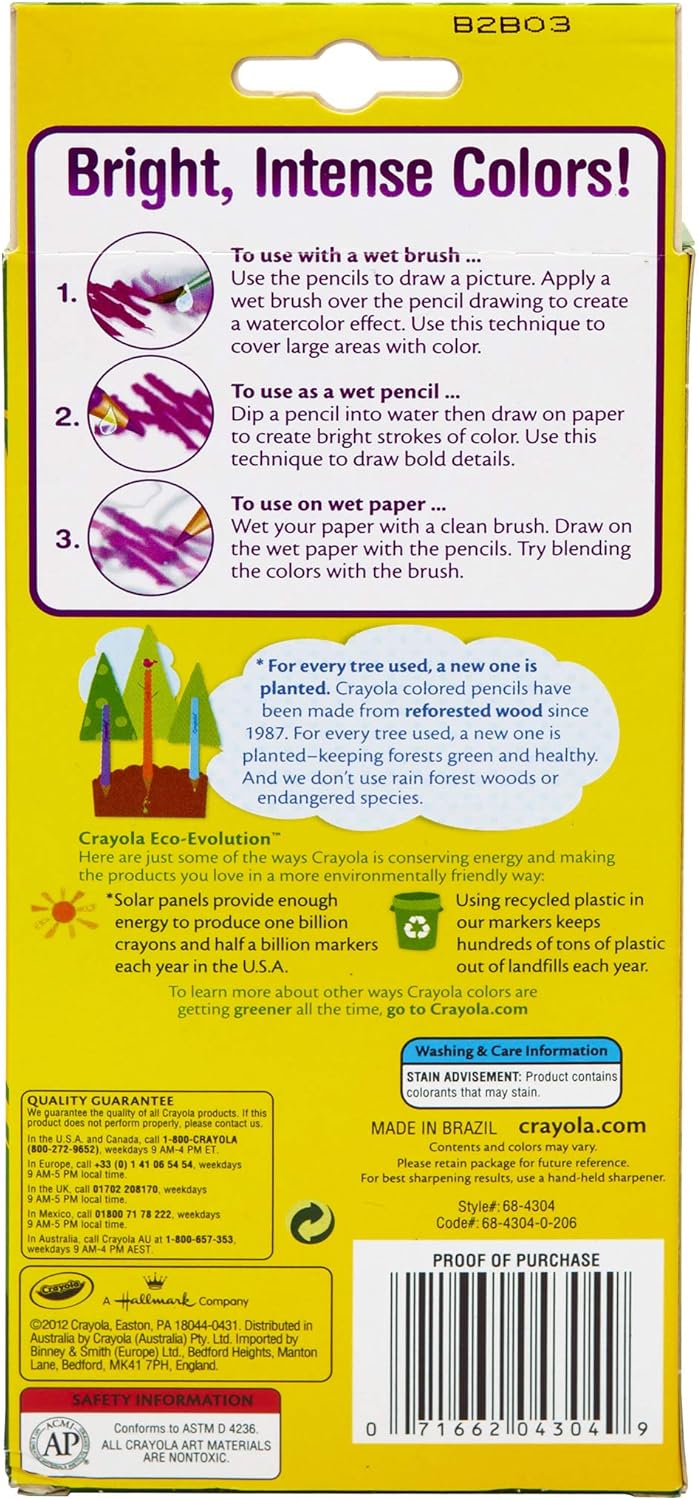 Crayola 24ct Watercolor Colored Pencils: Toys & Games