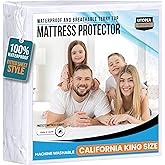 Utopia Bedding Waterproof Mattress Protector California King Size, Premium Terry Mattress Cover 200 GSM, Breathable, Fitted Style with Stretchable Pockets (White)