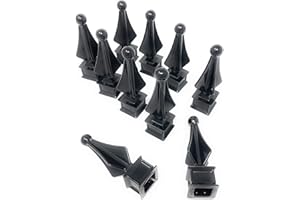 FENCESMART4U (10 Count) Aluminum Black Quad Flare Finial FITS Over 5/8" PICKETS 3-3/4" Overall Height