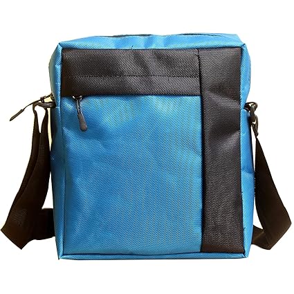 JAIS BOY Cross Shoulder Bag Polyester and Fabric Unisex Sling Bag 10-Inch Messenger Traveler Sling Bag & Side Bag for Mens & Womens (Blue & Black)
