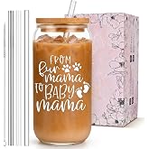 New Mom to Be Gifts, Pregnancy Postpartum Mommy Mama Mother Soon to Be Baby Shower Maternity Mothers Day Gifts for Expecting Pregnant First 1st Time Boy Girl Mom Women After Giving Birth, Glass Cup