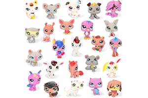 ENSCCANT Mini Shop Pet Figure Toys - 24PCS Cute Pet Action Figure Series for Kids Fans - Shorthair Cat, Collie, Dachshund, and More - Birthday Gift, Easter Egg Hunt, Classroom Prize