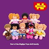 Bigjigs Toys Poppy Doll 28cm Soft Rag Doll White Floral Dress Pink Cardigan view 7
