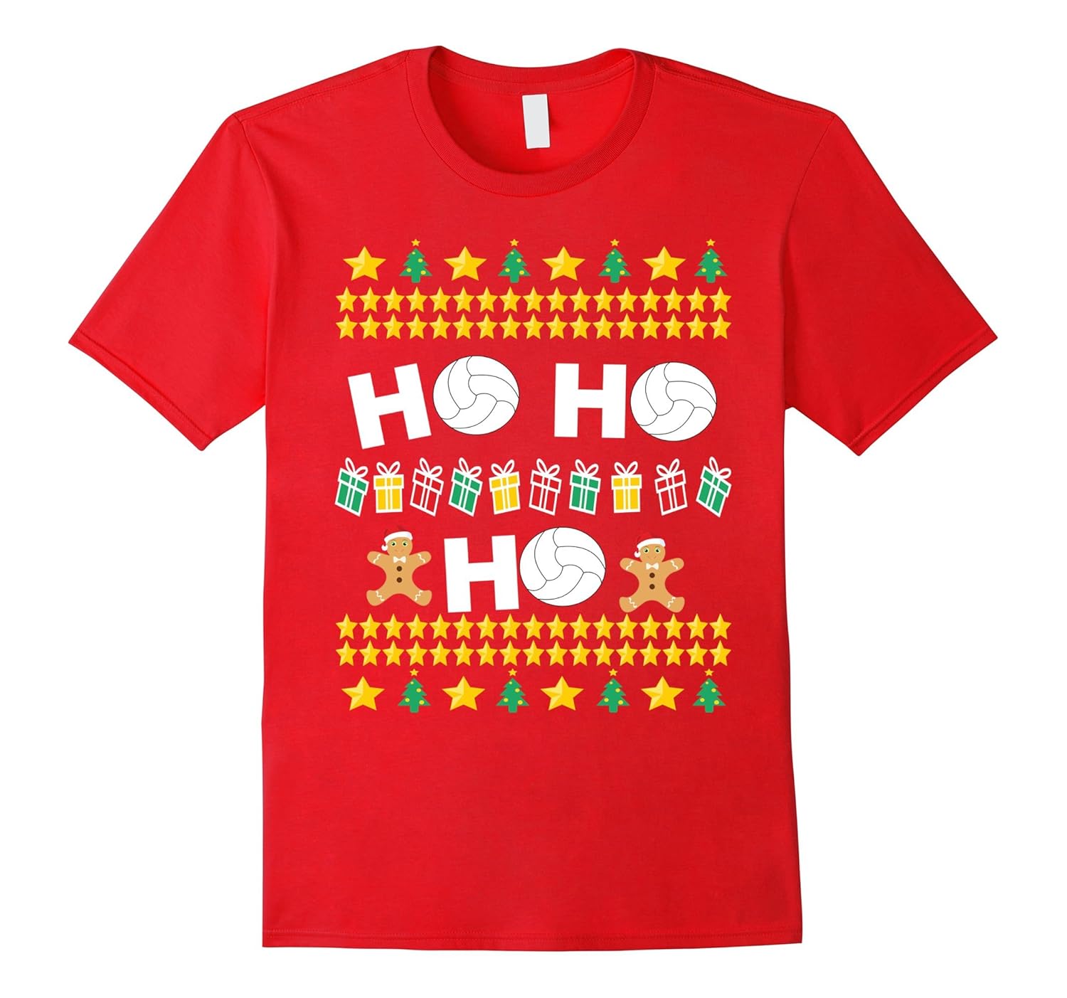 Volleyball Ugly Christmas Sweater Funny Holiday T-Shirt-ANZ