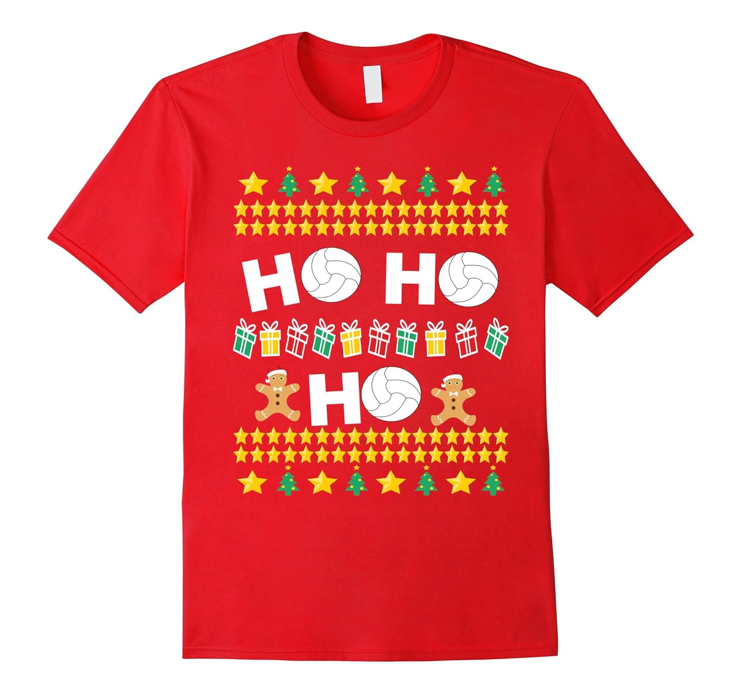 Volleyball Ugly Christmas Sweater Funny Holiday T-Shirt-ANZ