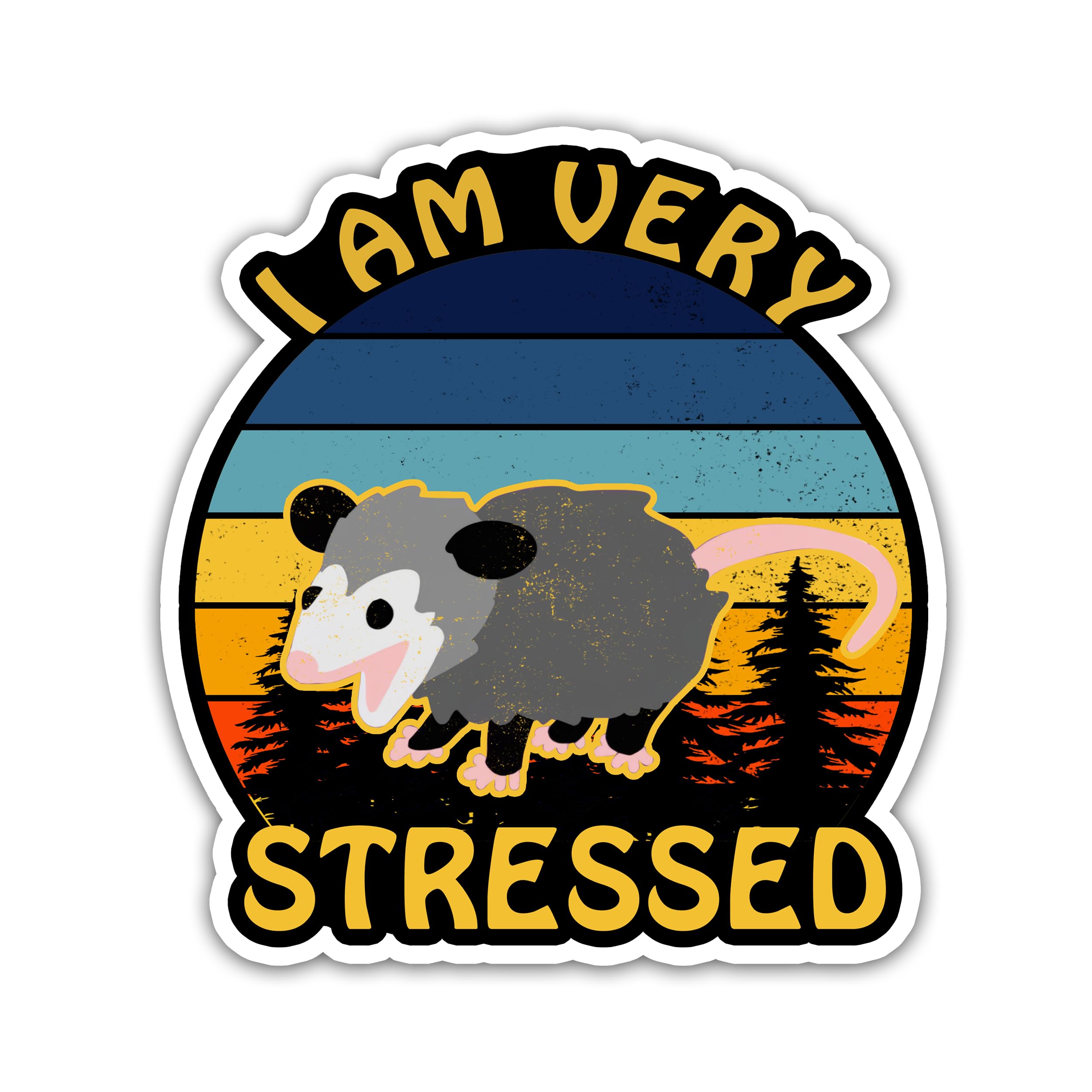 Photo 1 of (3PCS) Opossum I Am Very Stressed Sticker, Funny Bumper Sticker, Funny Sticker for Adults, Funny Car Decals, Bumper Sticker for Cars, Meme Sticker, Opossum Sticker