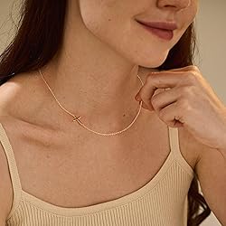 Cross Necklace for Women, Dainty Gold Necklace 14K