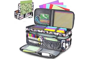 YOREPEK Carrying Case for Cricut Maker 4, Maker 3, Explore 4, Explore 3, Air 2, Die Cut Machine Dust Cover, Large Travel Bag with Cutting Mat Storage, Tote Bag for Tools Accessories, Floral