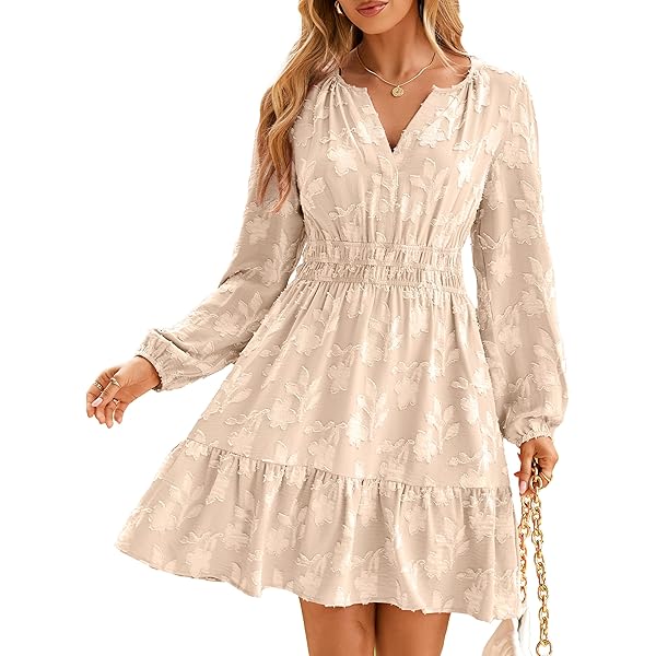 knee length dresses for ladies Sakaia Long Sleeve Eyelet Mini Dress | Brown | Womens
