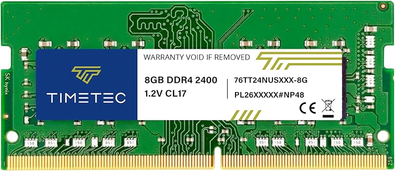 Timetec 8GB DDR4 2400MHz SODIMM PC4-19200 260-Pin Laptop RAM CL17 Non-ECC