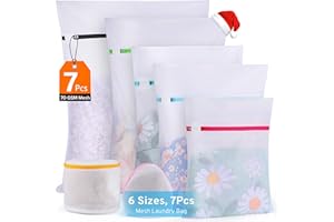 UREZORGEAR Ultimate 7 Pack 6 Size Mesh Laundry Bags Set for Delicates with AUTO-Lock Zipper, Lingerie Bags for Washing Delicates, Laundry Bags Mesh Wash Bags, Delicates Laundry Bag for Jeans,Blouse,Stocking,Bra