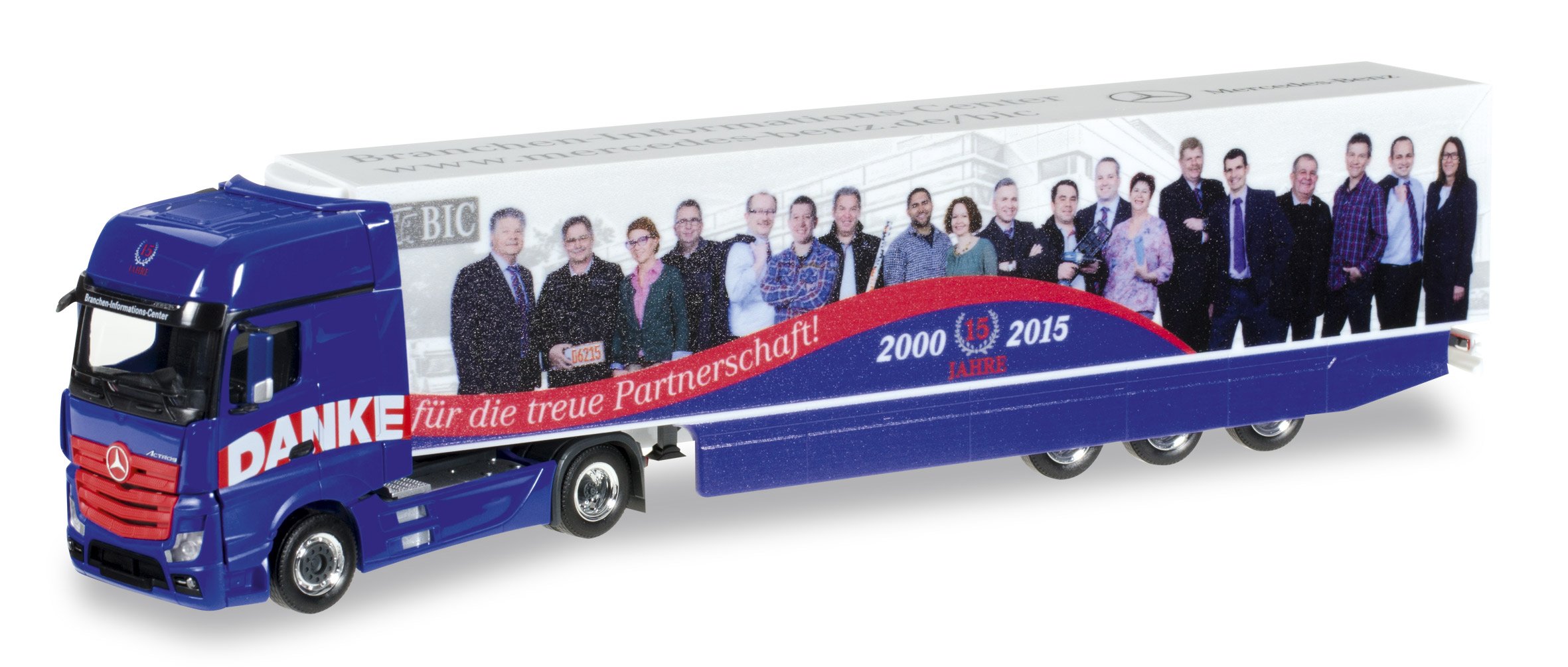 Herpa 920728 – Mercedes Benz Actros Gigas Pace Cool Case Saddle Pull 15 Years Bic