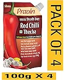 Pravin Pickles Red Chilli Thecha 100g Pouch - Pack of 9