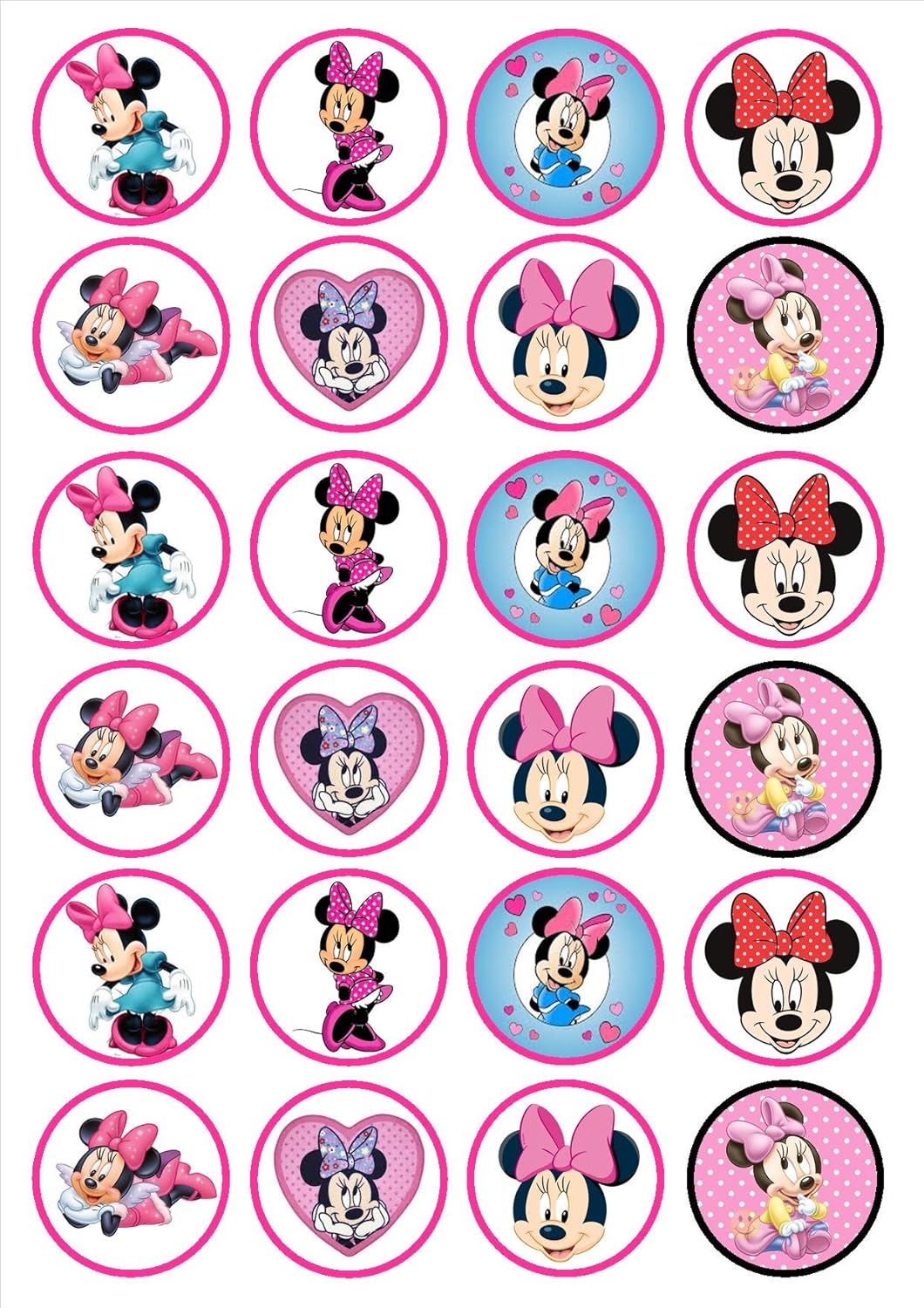 Minnie Mouse Edible Premium Thick Ness sweetened Vanilla, barquillo