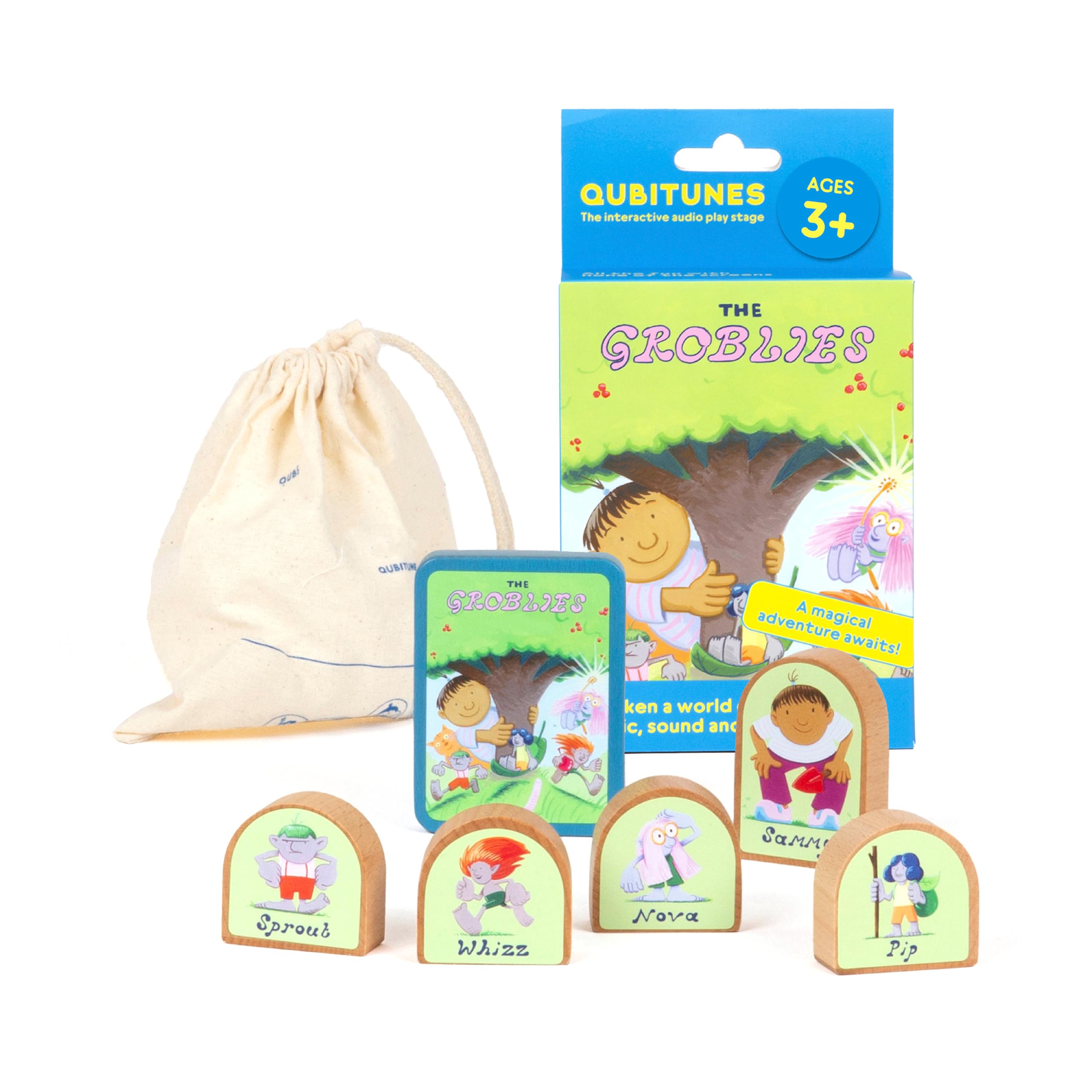 QUBITUNES Interactive Audio Play Stage Game |The Groblies Game |Create Your Own Stories| Listen, Learn and Play | Ages 3+ Boys & Girls