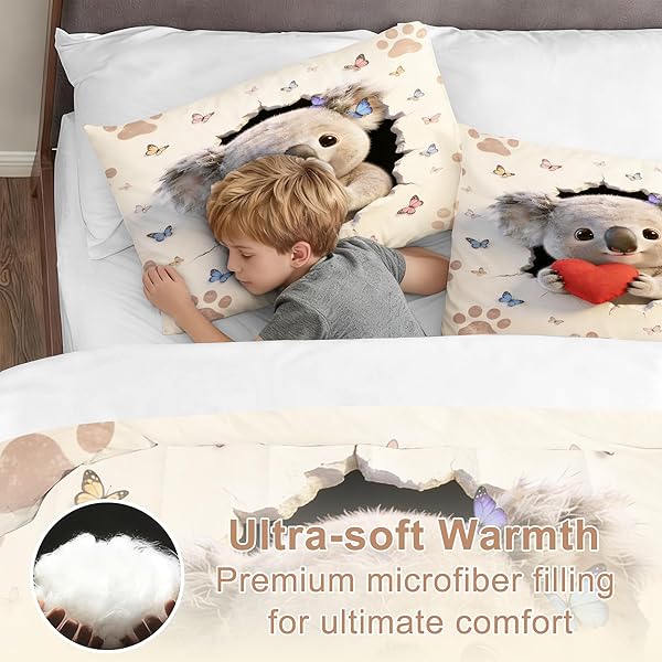 VTKON CAMOUFLAGE APE MAN COMFORTER SET TWIN FOR BOYS KIDS CARTOON GORILLA BEDDING SET CAMO ARMY GREEN MILITARY WOODLAND BED SET FOR BEDROOM SOFT HIP HOP ART QUILT SET WITH 1 COMFORTER + 1 PILLOWCASE
